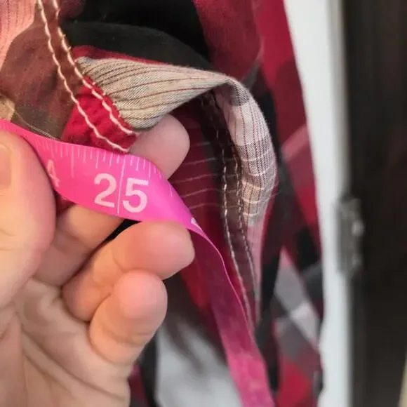 Surplus Men's Red and Black Plaid Button-Up Shirt-XL - Picture 6 of 8